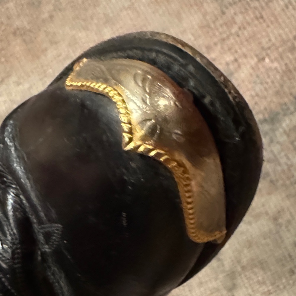 Black Leather Western Cowboy Boots with Silver & Gold Tip Accents & Concho 9.5D - Picture 14 of 14